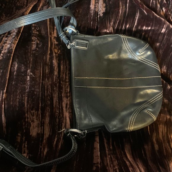 COACH Crossbody Black Leather Purse Like New